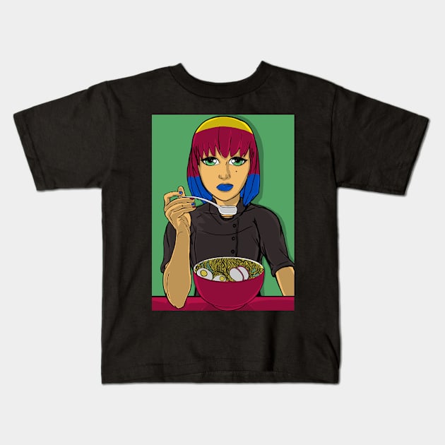 Hot Ramen Kids T-Shirt by Donforte